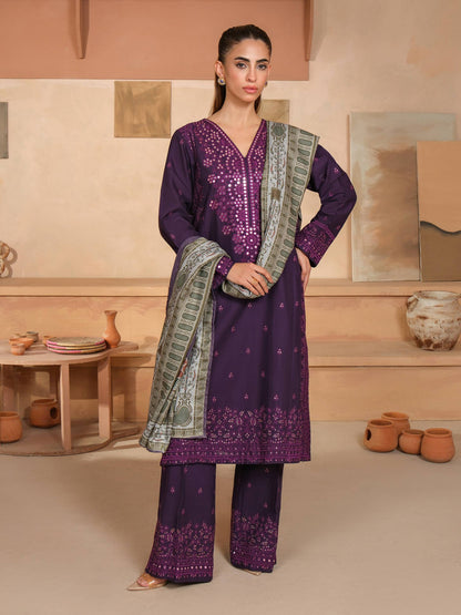 3 Piece Khaddar Suit-Embroidered (Unstitched)