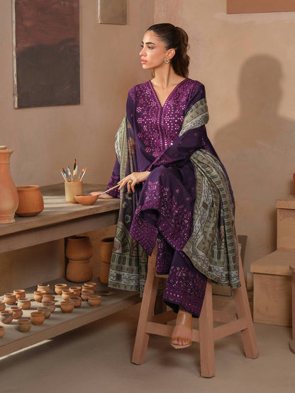 3 Piece Khaddar Suit-Embroidered (Unstitched)