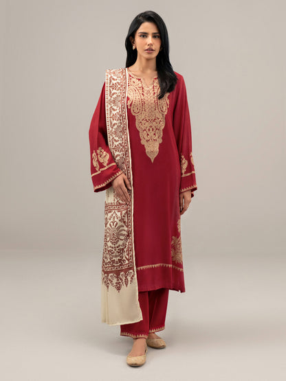 3 Piece Karandi Suit-Embroidered (Unstitched)