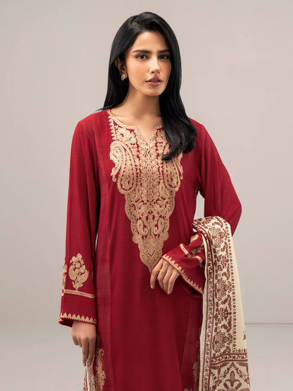 3 Piece Karandi Suit-Embroidered (Unstitched)