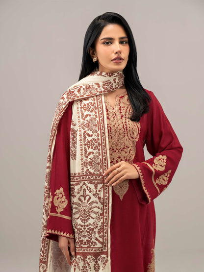 3 Piece Karandi Suit-Embroidered (Unstitched)