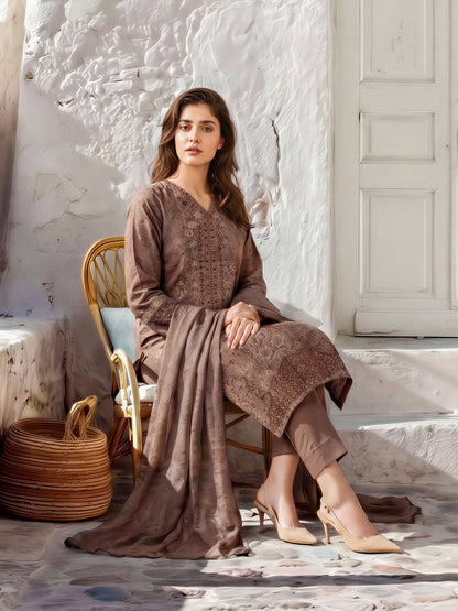 3 Piece Khaddar Suit-Embroidered (Unstitched)