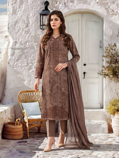 3 Piece Khaddar Suit-Embroidered (Unstitched)