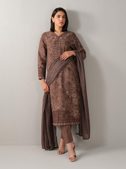 3 Piece Khaddar Suit-Embroidered (Unstitched)