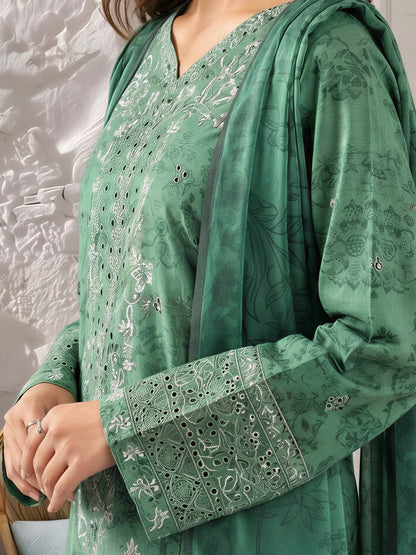 3 Piece Khaddar Suit-Embroidered (Unstitched)