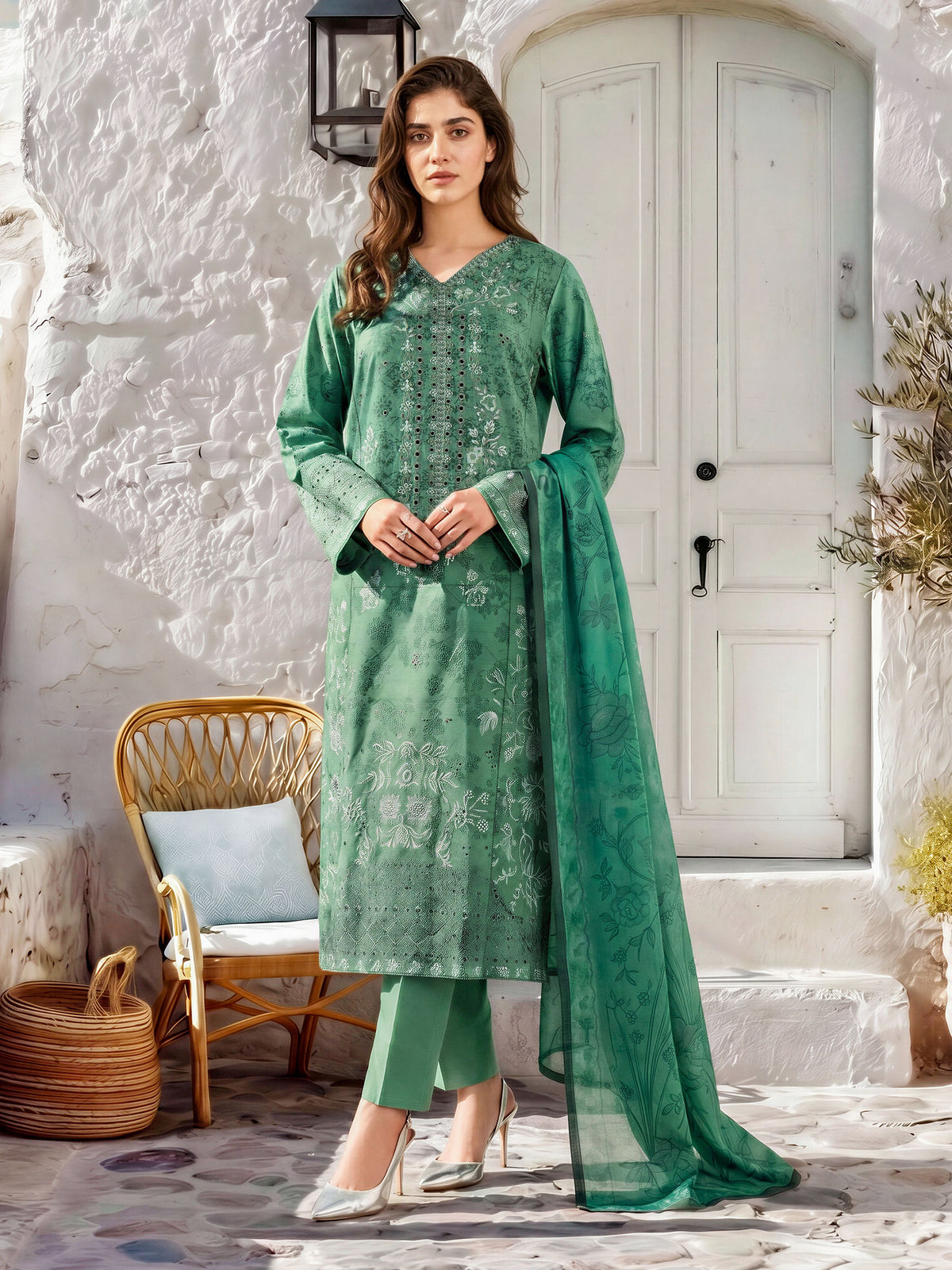 3 Piece Khaddar Suit-Embroidered (Unstitched)
