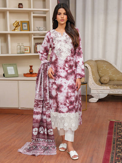 3 Piece Khaddar Suit-Embroidered (Unstitched)