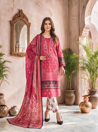 3 Piece Khaddar Suit- Embroidered (Unstitched)