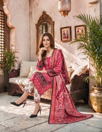 3 Piece Khaddar Suit- Embroidered (Unstitched)