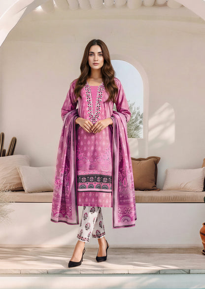 3 Piece Khaddar Suit- Embroidered (Unstitched)