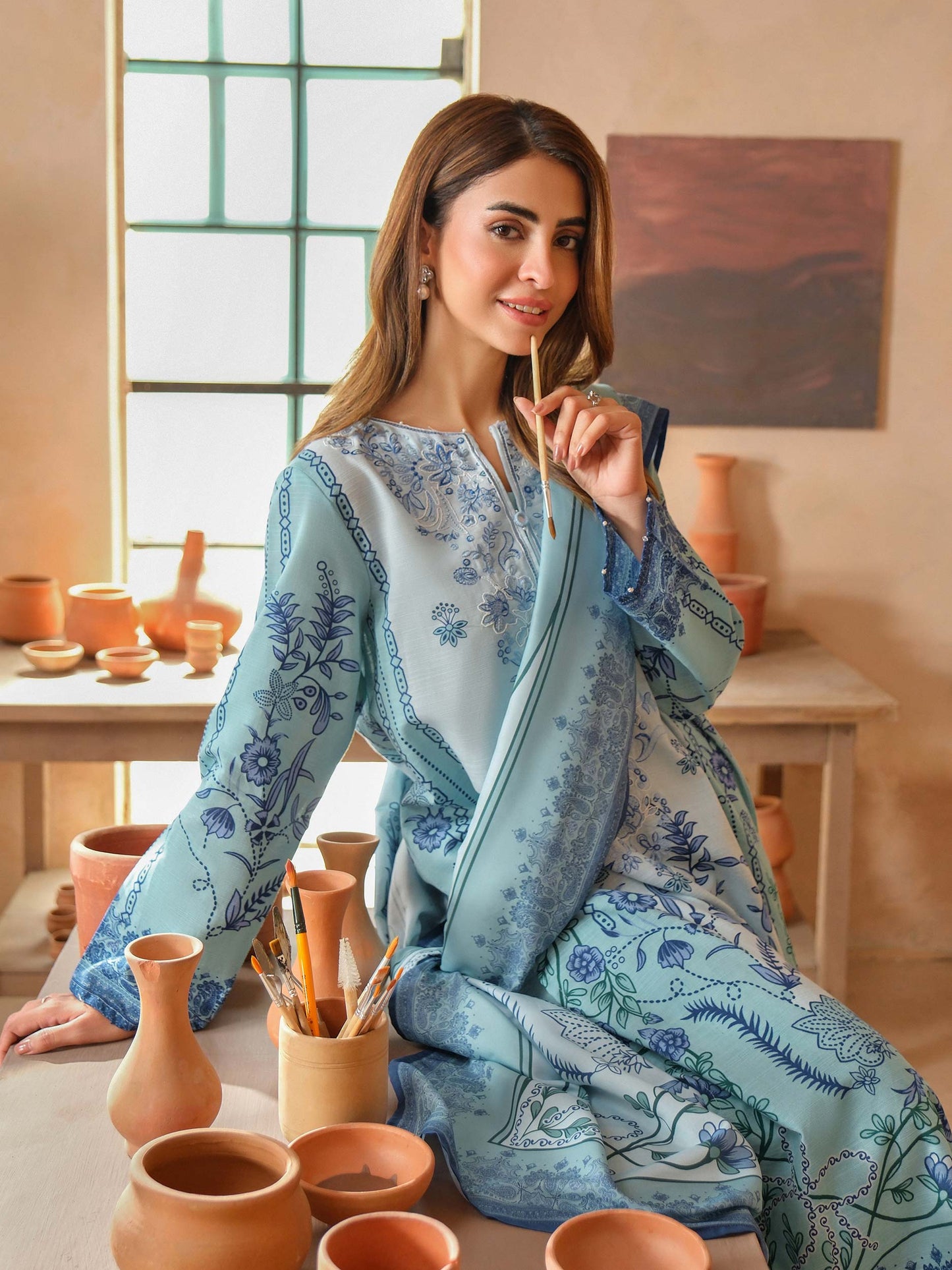 3 Piece Khaddar Suit-Embroidered (Unstitched)