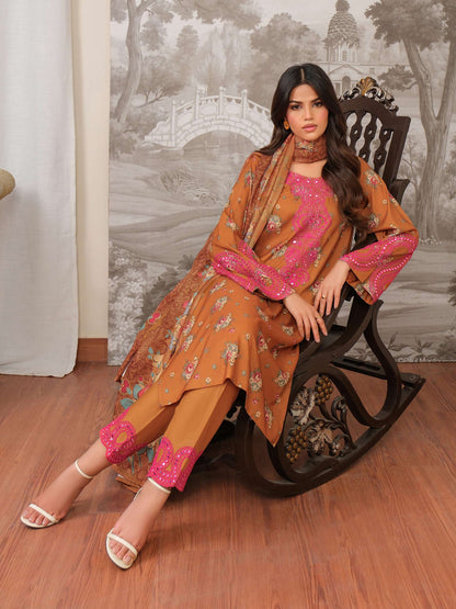 3 Piece Khaddar Suit-Embroidered (Unstitched)