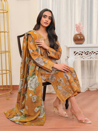 3 Piece Khaddar Suit-Embroidered (Unstitched)
