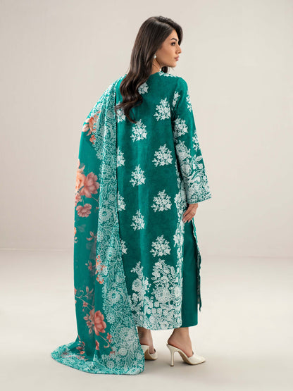 3 Piece Slub Khaddar Suit-Embroidered (Unstitched)