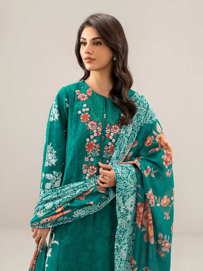 3 Piece Slub Khaddar Suit-Embroidered (Unstitched)