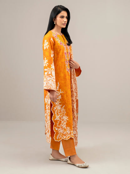 3 Piece Slub Khaddar Suit-Embroidered (Unstitched)
