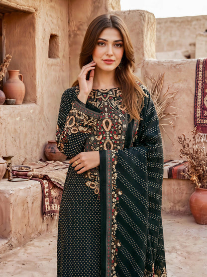 3 Piece Khaddar Suit-Printed (Unstitched)