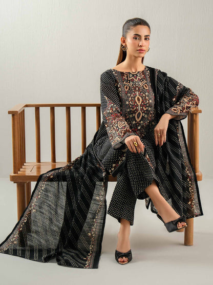 3 Piece Khaddar Suit-Printed (Unstitched)