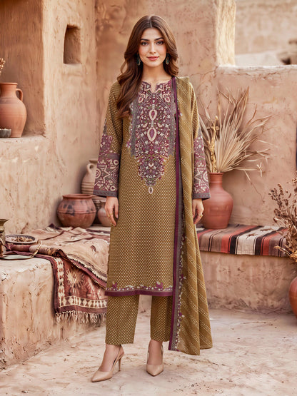 3 Piece Khaddar Suit-Printed (Unstitched)