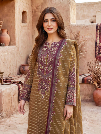 3 Piece Khaddar Suit-Printed (Unstitched)