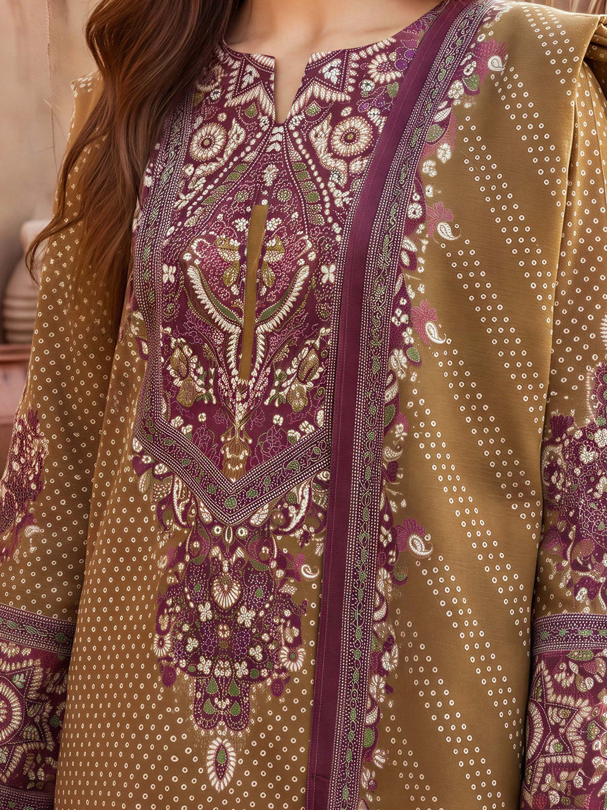 3 Piece Khaddar Suit-Printed (Unstitched)