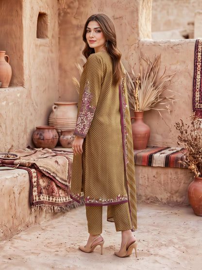 3 Piece Khaddar Suit-Printed (Unstitched)
