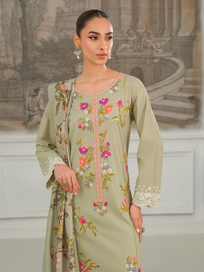 3 Piece Karandi Suit-Embroidered (Unstitched)