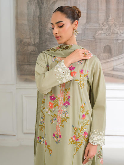 3 Piece Karandi Suit-Embroidered (Unstitched)