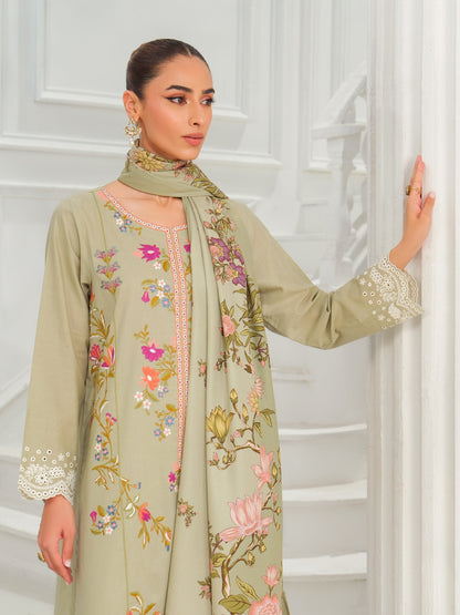 3 Piece Karandi Suit-Embroidered (Unstitched)