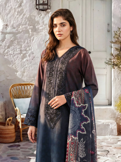 3 Piece Khaddar Suit-Embroidered (Unstitched)