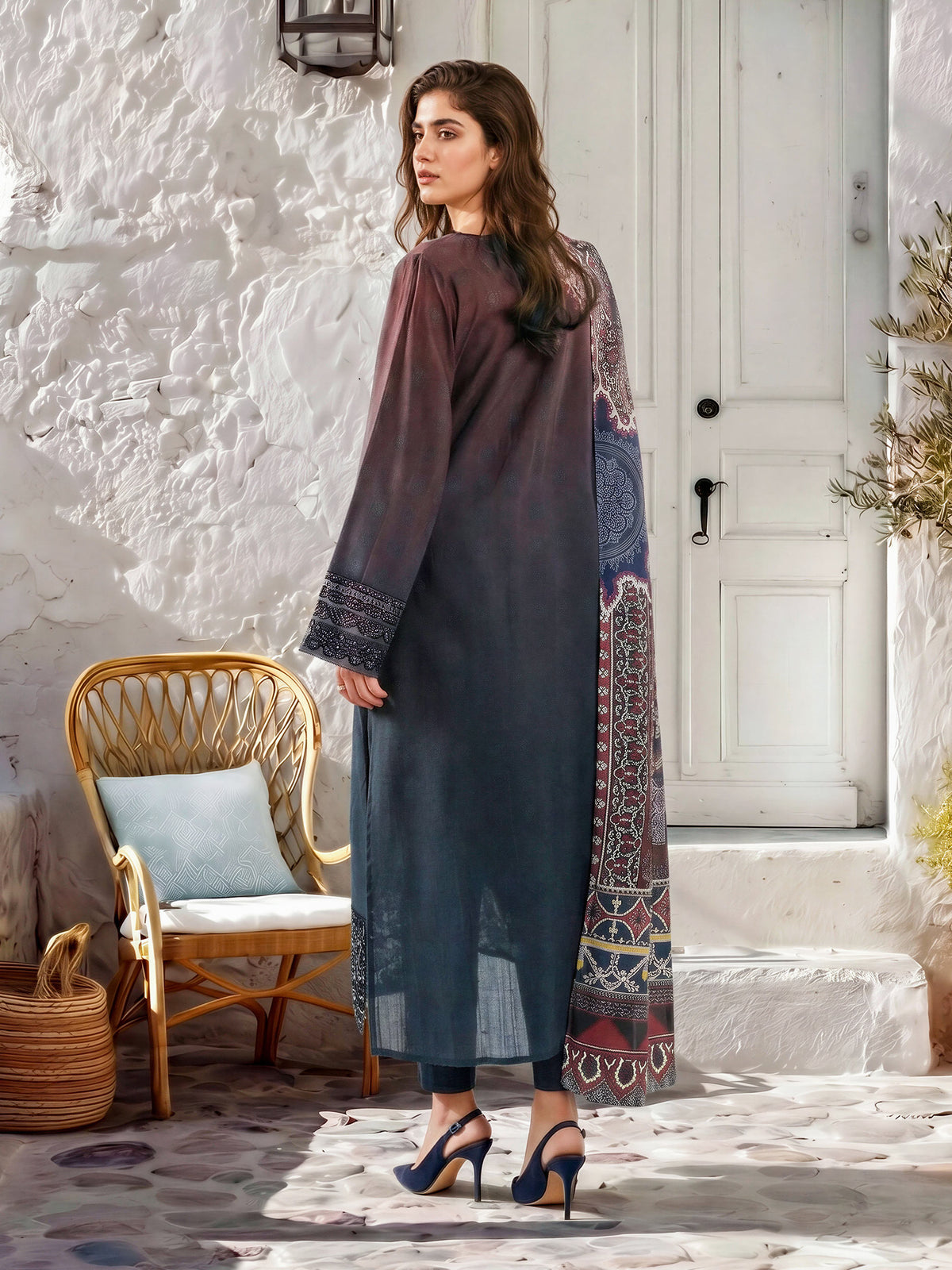 3 Piece Khaddar Suit-Embroidered (Unstitched)