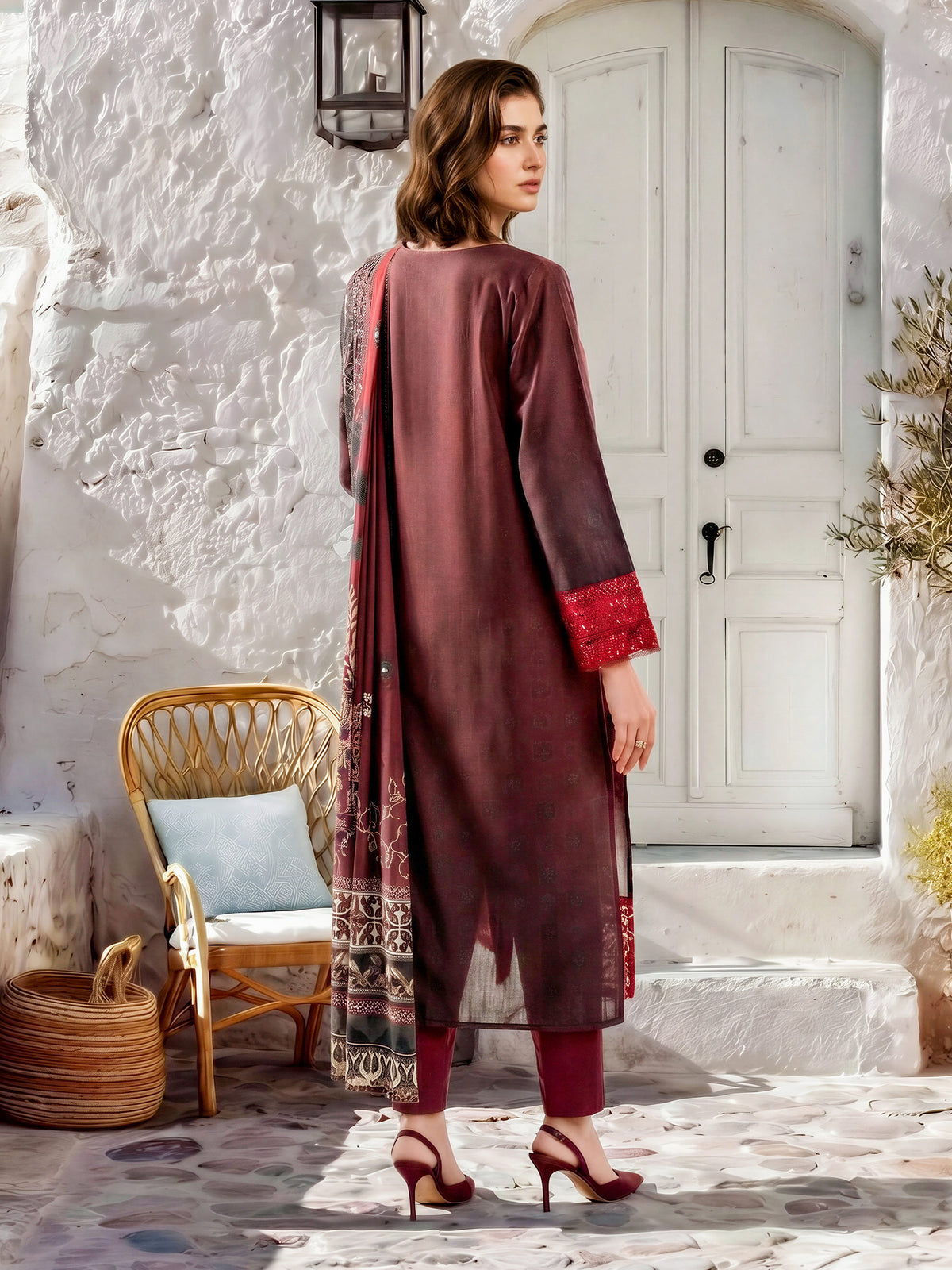 3 Piece Khaddar Suit-Embroidered (Unstitched)