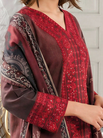 3 Piece Khaddar Suit-Embroidered (Unstitched)