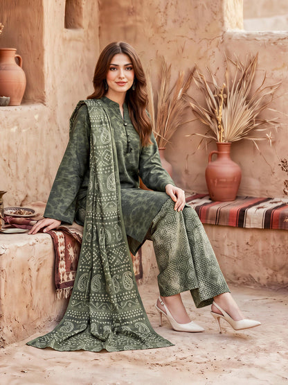 3 Piece Slub Khaddar Suit (Unstitched)