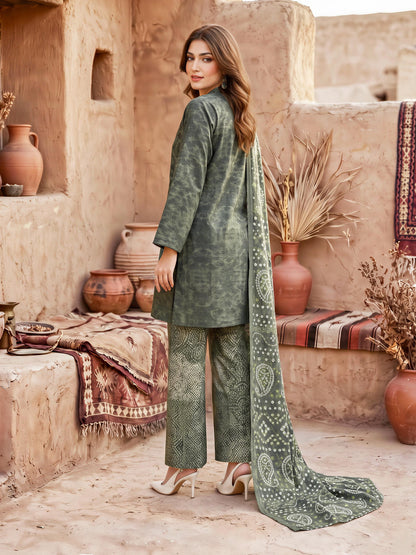 3 Piece Slub Khaddar Suit (Unstitched)