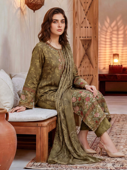 3 Piece Karandi Suit-Embroidered (Unstitched)