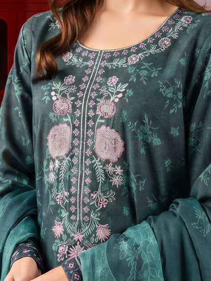 3 Piece Karandi Suit-Embroidered (Unstitched)