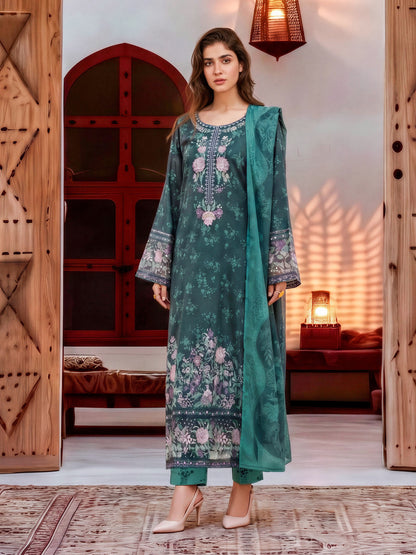 3 Piece Karandi Suit-Embroidered (Unstitched)
