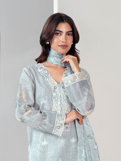 3 Piece Slub Khaddar Suit-Embroidered (Unstitched)