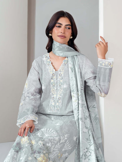 3 Piece Slub Khaddar Suit-Embroidered (Unstitched)
