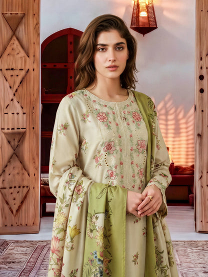 3 Piece Khaddar Suit-Embroidered (Unstitched)
