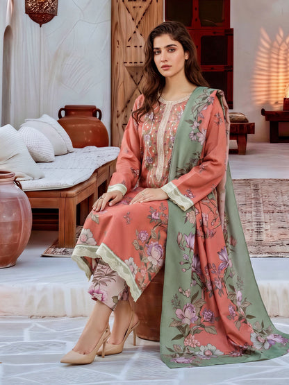 3 Piece Khaddar Suit-Embroidered (Unstitched)