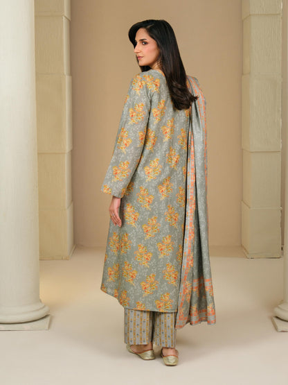 3 Piece Khaddar Suit-Paste Print (Unstitched)