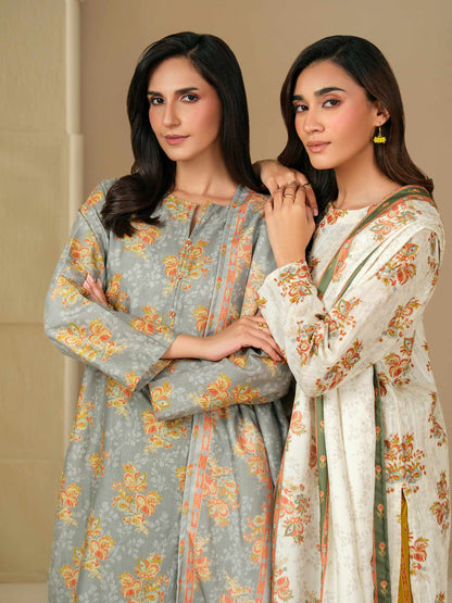 3 Piece Khaddar Suit-Paste Print (Unstitched)