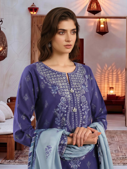 3 Piece Khaddar Suit-Embroidered (Unstitched)