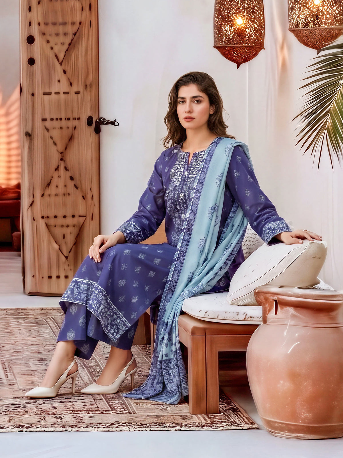 3 Piece Khaddar Suit-Embroidered (Unstitched)