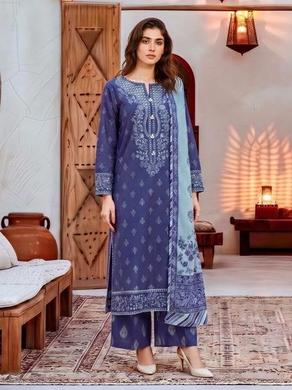 3 Piece Khaddar Suit-Embroidered (Unstitched)