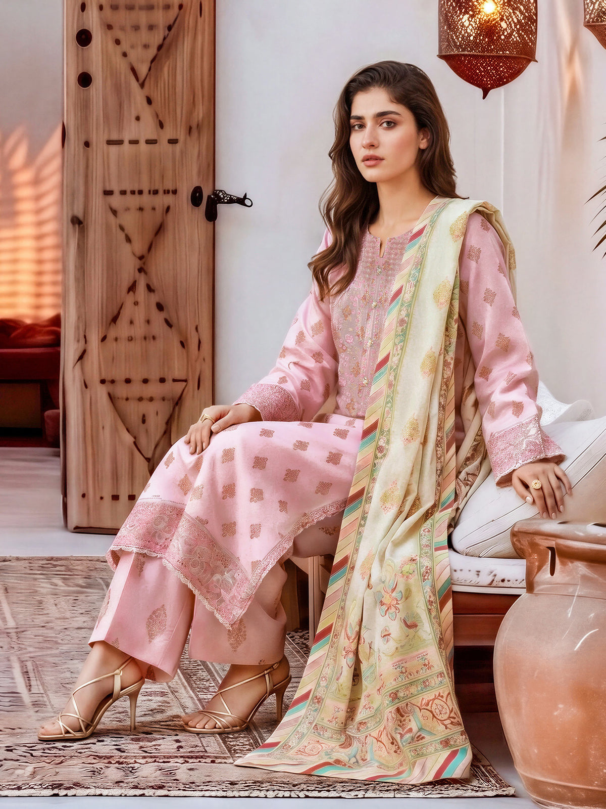 3 Piece Khaddar Suit-Embroidered (Unstitched)
