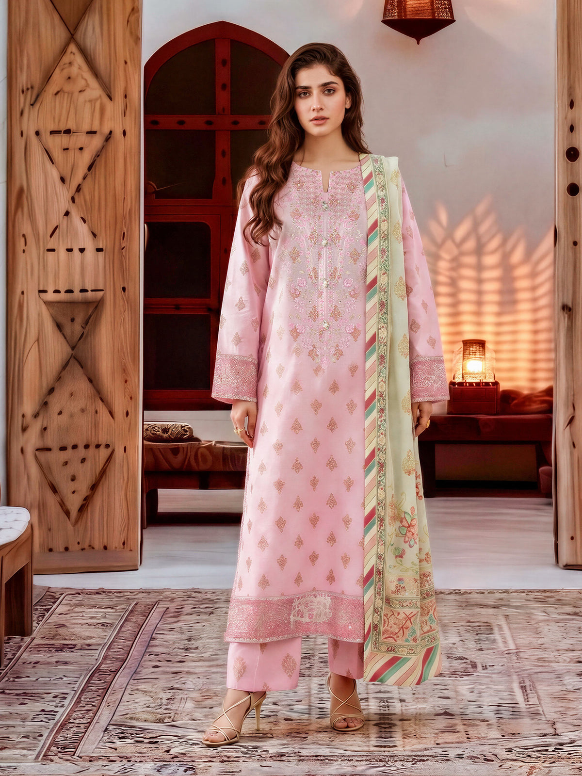 3 Piece Khaddar Suit-Embroidered (Unstitched)