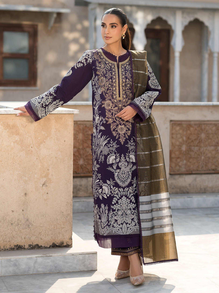 Ladies Unstitched Embroidered Lawn Suit by Marjjan main image 0